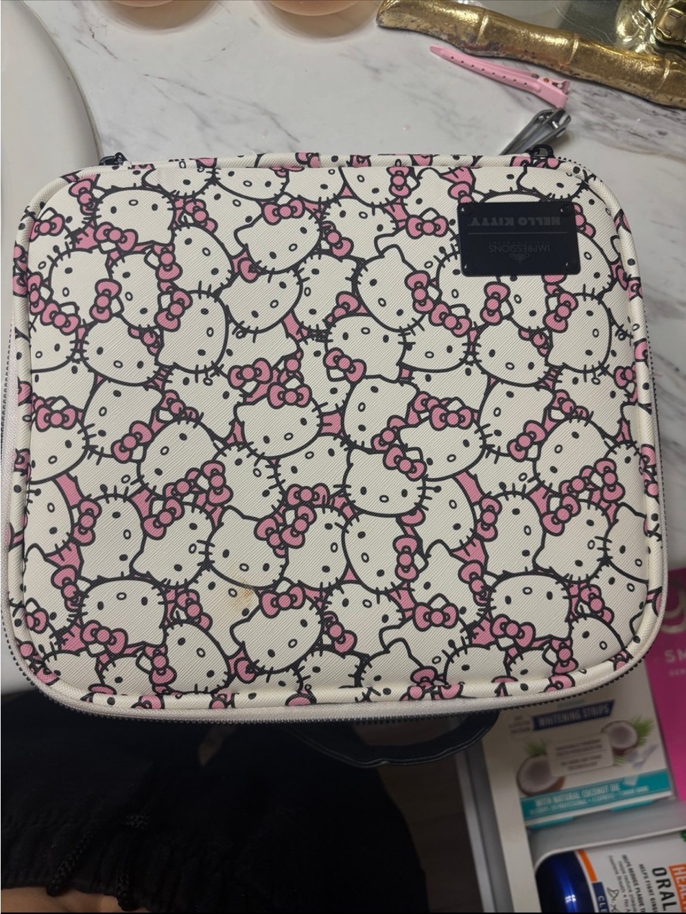 Hello Kitty White & Pink Travel Cosmetic Case by Impressions